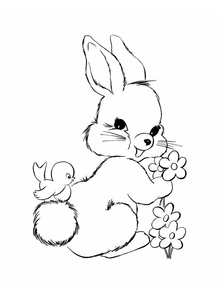 Bunny With Carrot Coloring Page