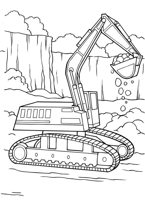 Excavator Coloring Pages For Toddlers