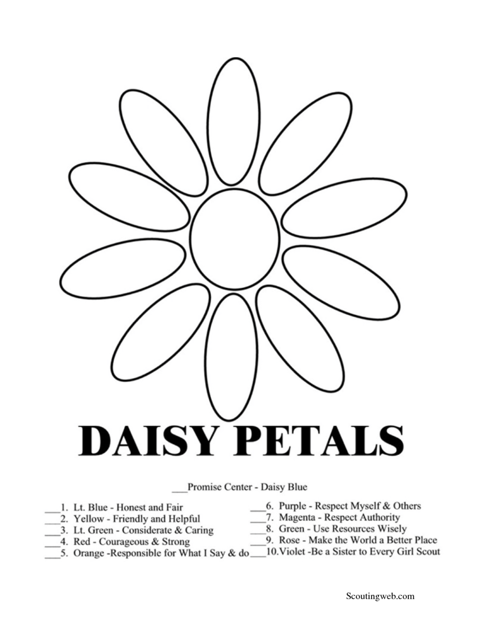 Daisy Coloring Pages Printable