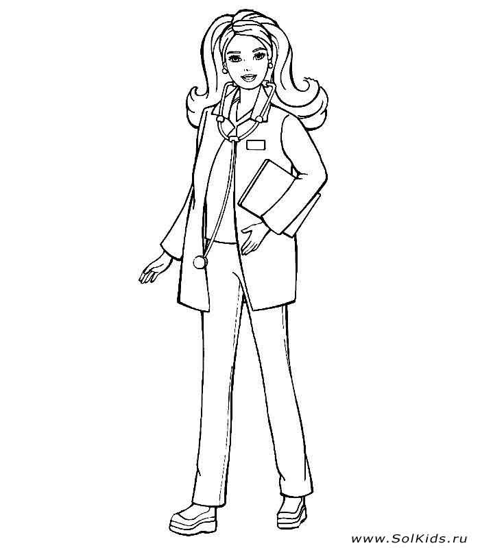 Barbie Doctor Coloring Pages