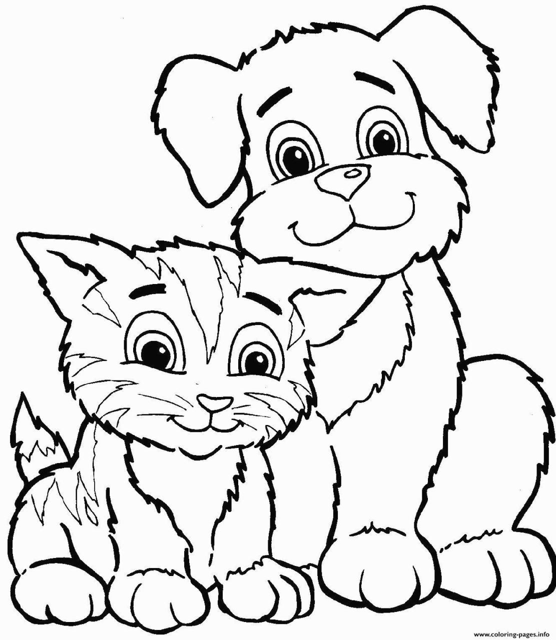 Kitty Cat And Dog Coloring Pages
