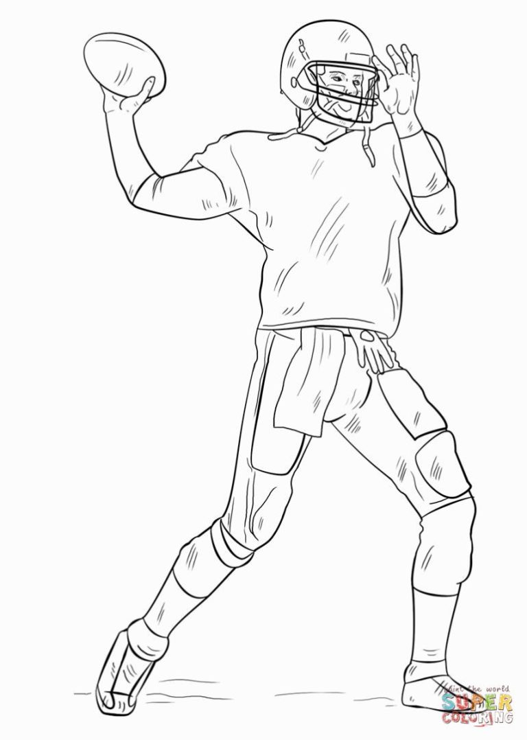 Easy Football Player Coloring Pages