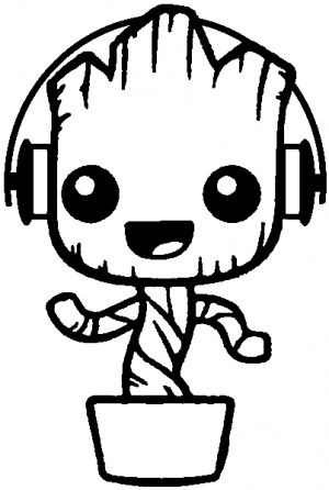 Groot Coloring Pages Printable