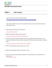 Phet Isotopes Worksheet Answer Key