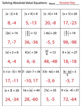 Eighth Grade Absolute Value Worksheets 8th Grade