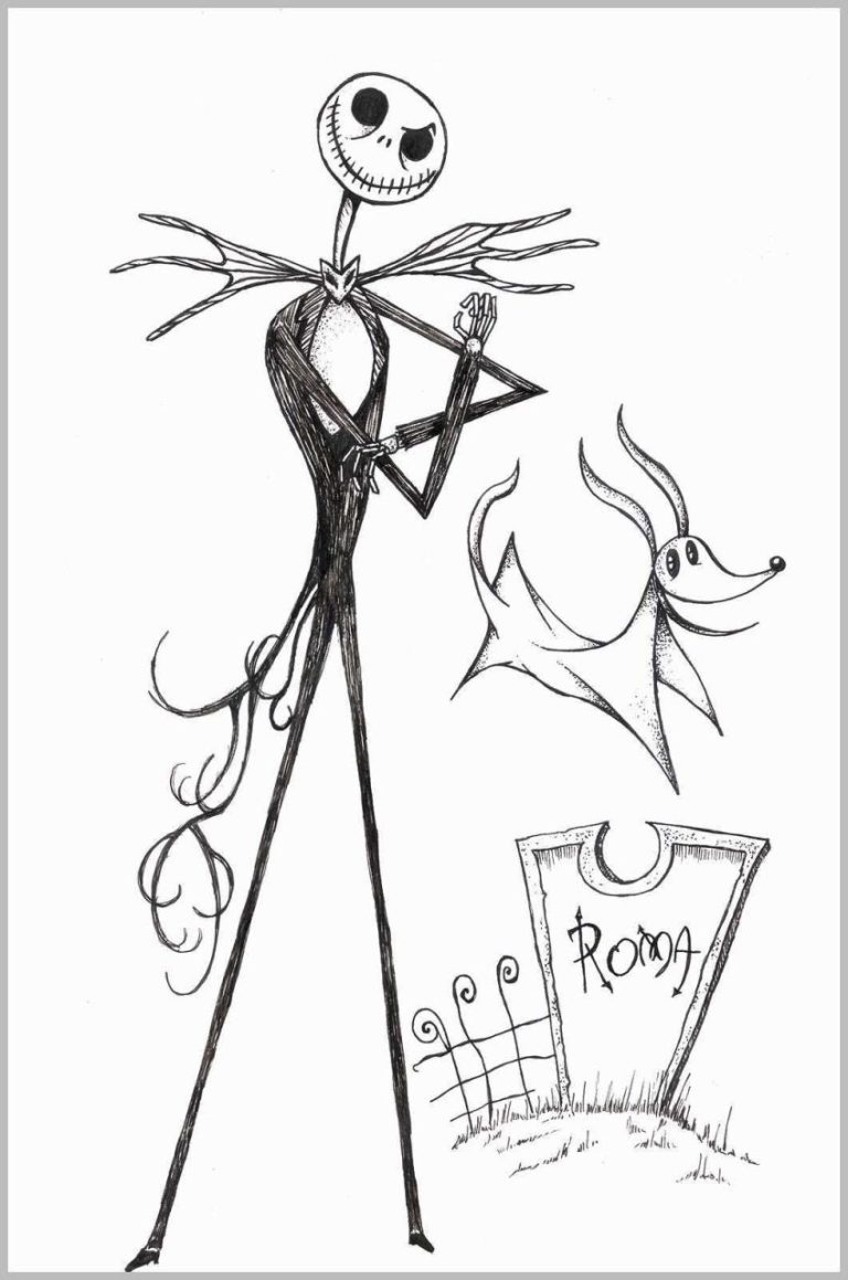 Full Body Jack Skellington Coloring Page