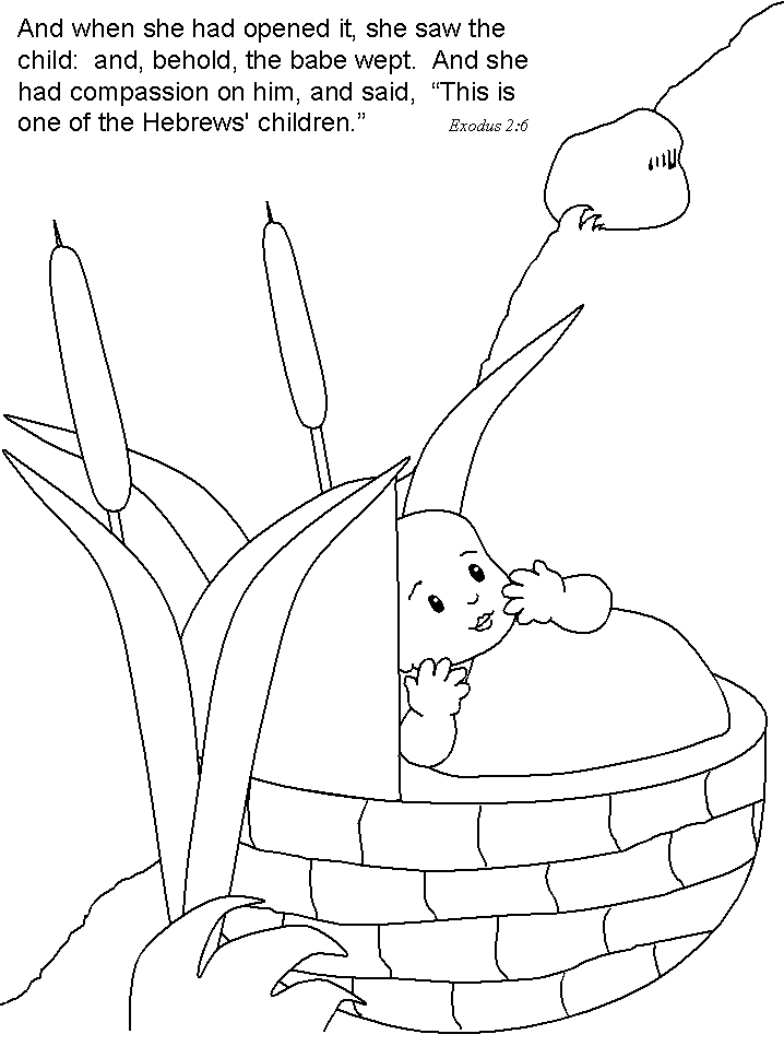 Baby Moses Coloring Page Pdf