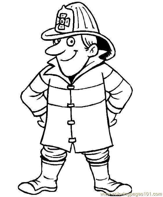 Firefighter Fireman Coloring Pages