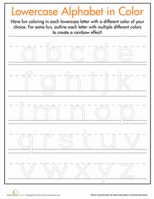 Practice Writing Lowercase Letters Worksheets