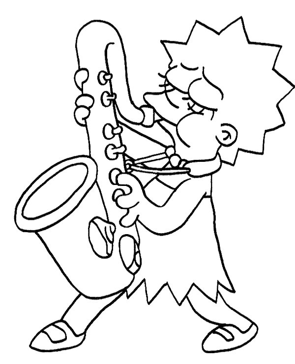Simpsons Coloring Pages Lisa