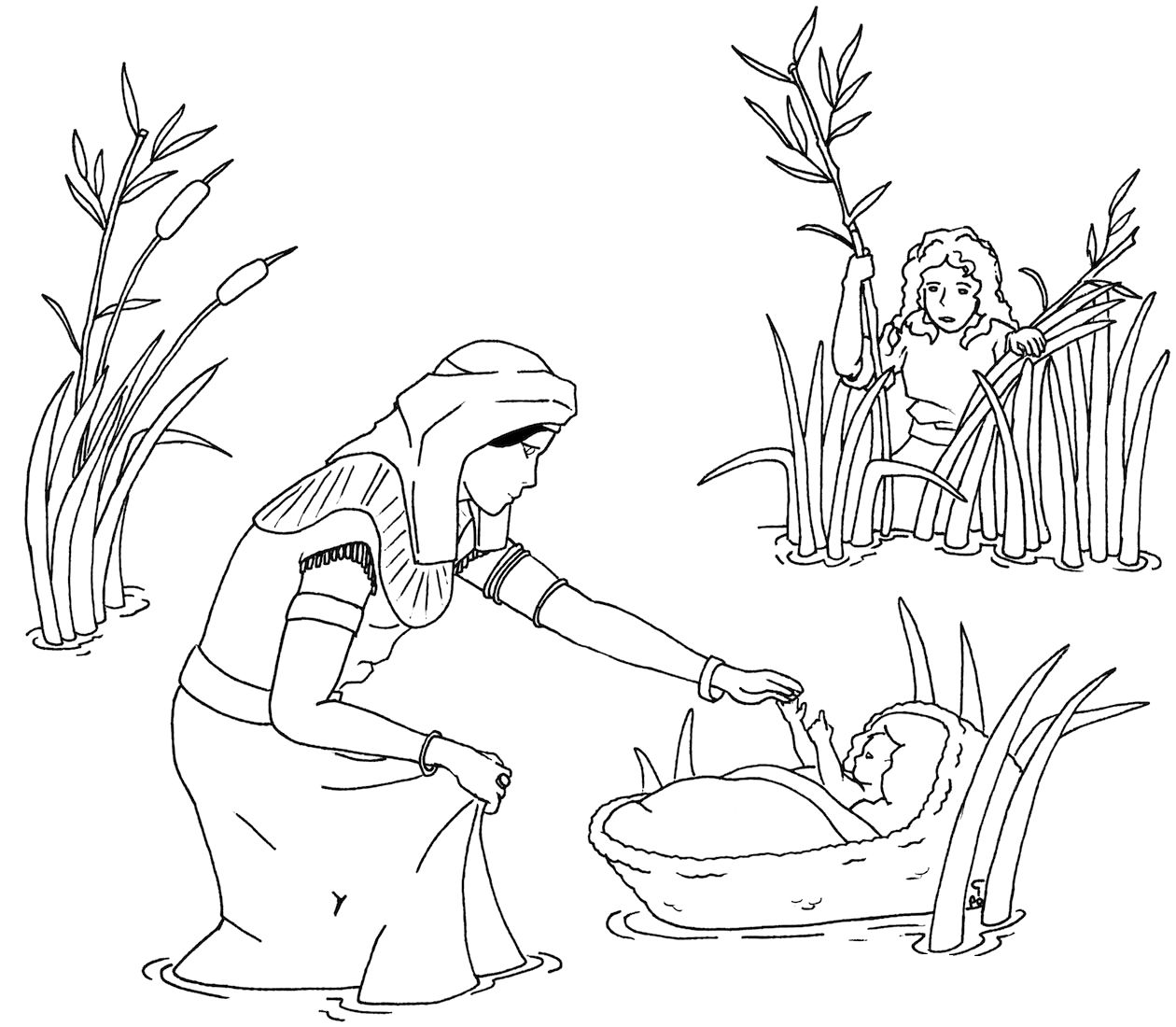 Baby Moses Coloring Page Free