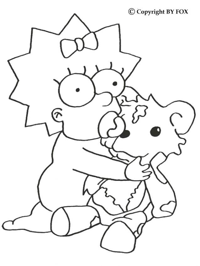Simpsons Coloring Pages Maggie
