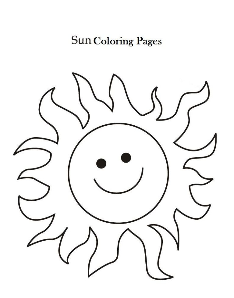 Sun Coloring Book Page