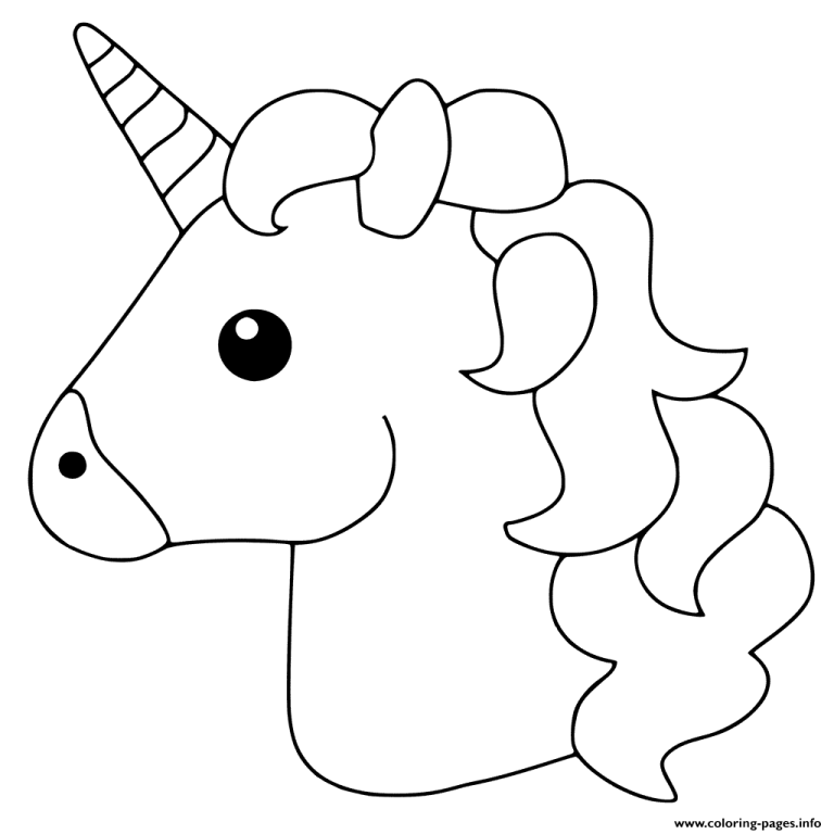 Simple Unicorn Head Coloring Pages