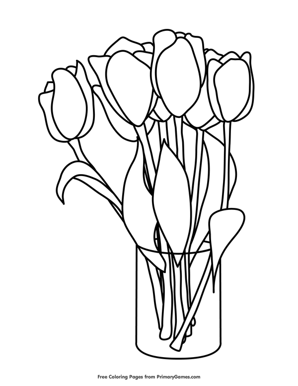 Tulip Coloring Pages Pdf