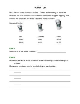 Unit Rate Problems 6th Grade Worksheet