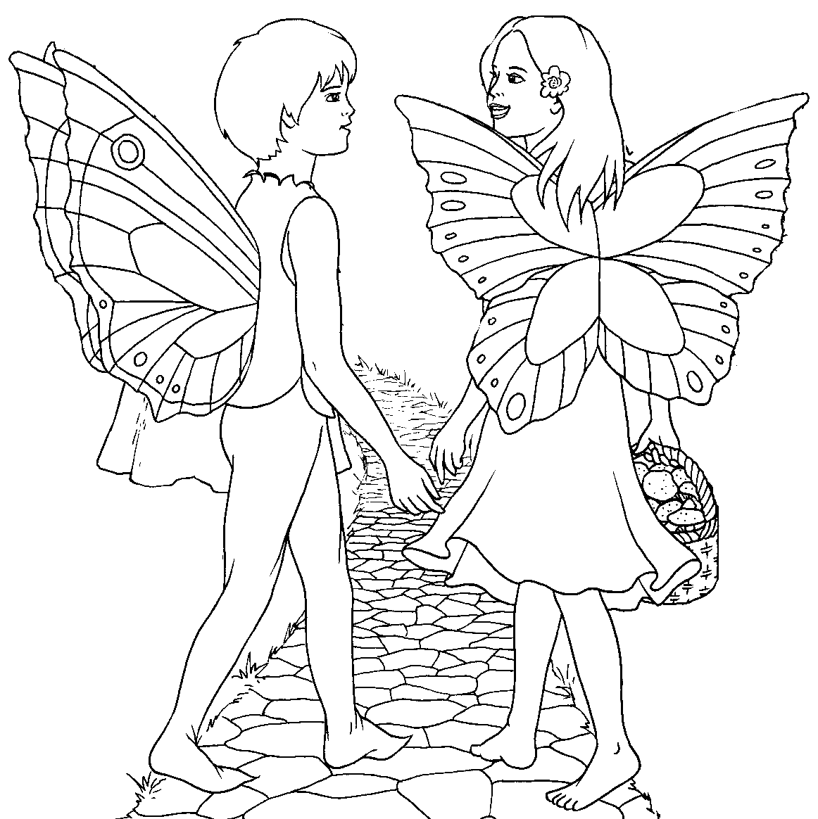 Fairy Colouring In Page