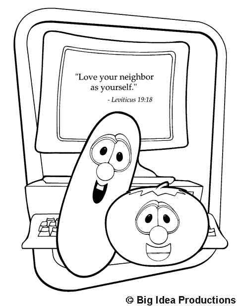 Veggietales Coloring Pages Rack Shack And Benny