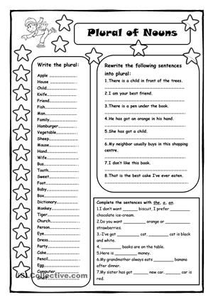 Pdf 6th Grade Irregular Plural Nouns Worksheet