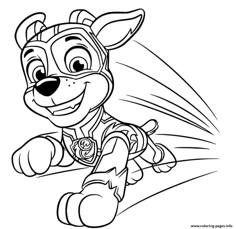 Mighty Pups Chase Coloring Pages