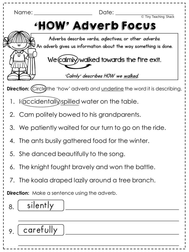 Adjective Worksheet For Class 2nd