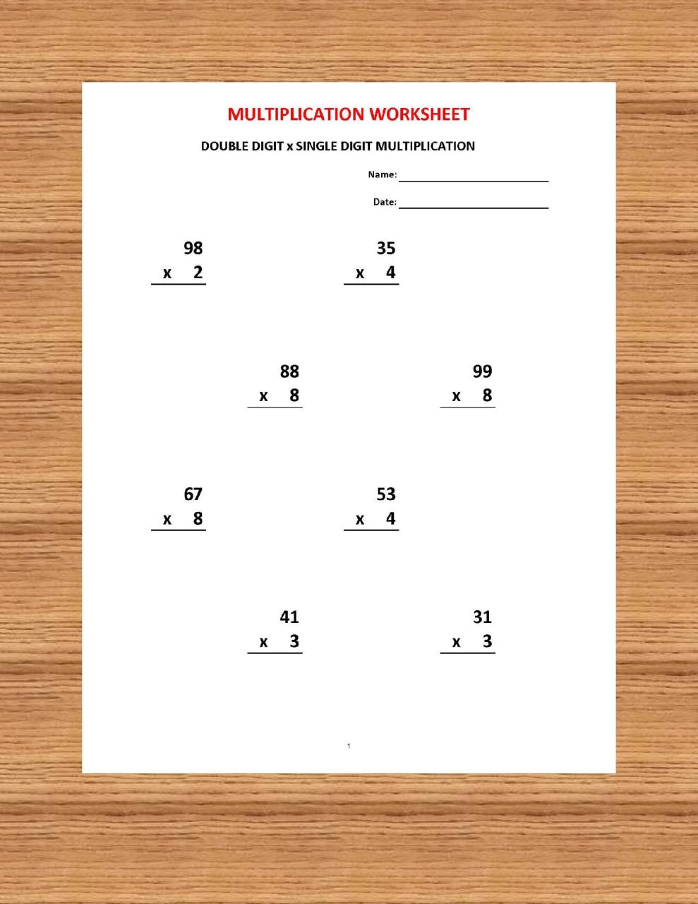 Multiplication For Grade 3 Worksheets Pdf