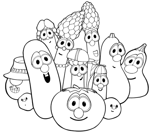 Christmas Veggietales Coloring Pages
