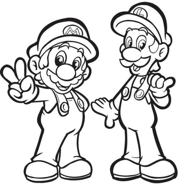 Mario And Luigi Coloring Pages For Kids