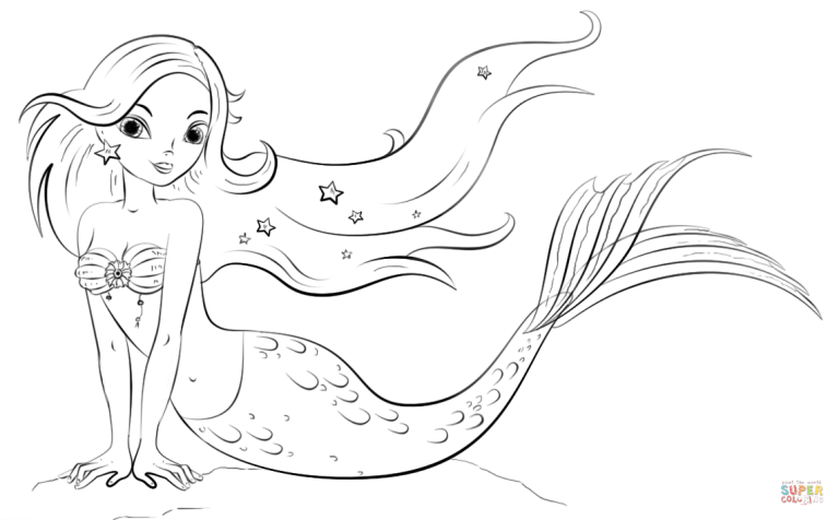 Coloring Sheet Free Mermaid Coloring Pages