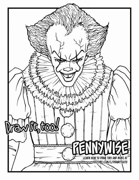Pennywise Coloring Pages Easy