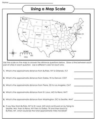 5th Grade Printable Map Skills Worksheets Pdf