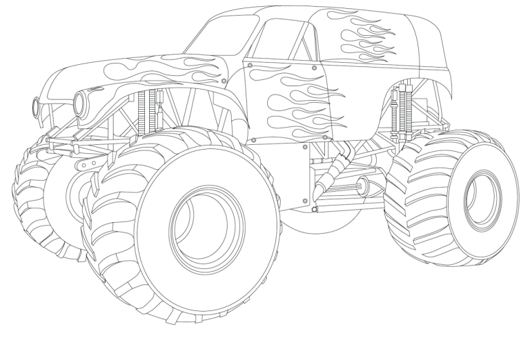 Monster Jam Coloring Pages Grave Digger
