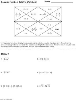 Operations With Complex Numbers Worksheet Pdf