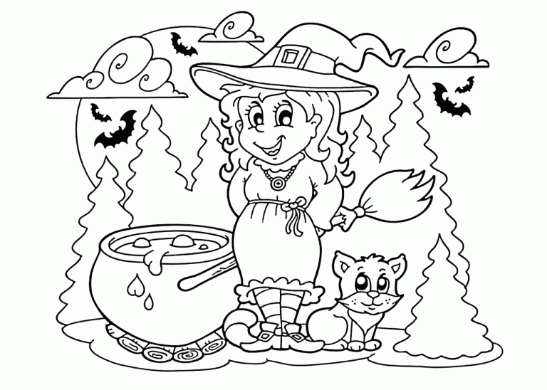 Kids Halloween Coloring Pages Witch