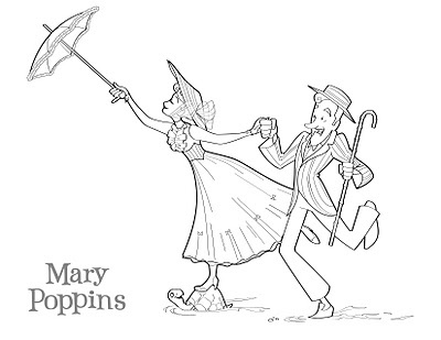 Mary Poppins Penguins Coloring Pages