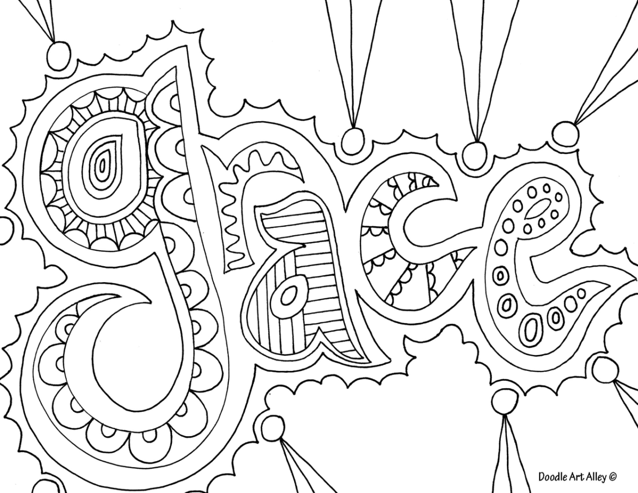 Word Coloring Pages For Girls