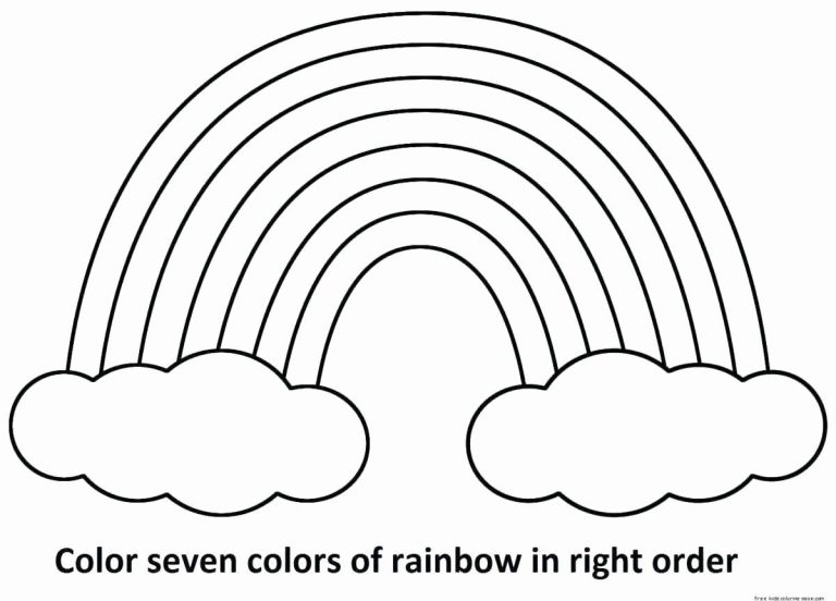 Rainbow Pictures To Color Printable