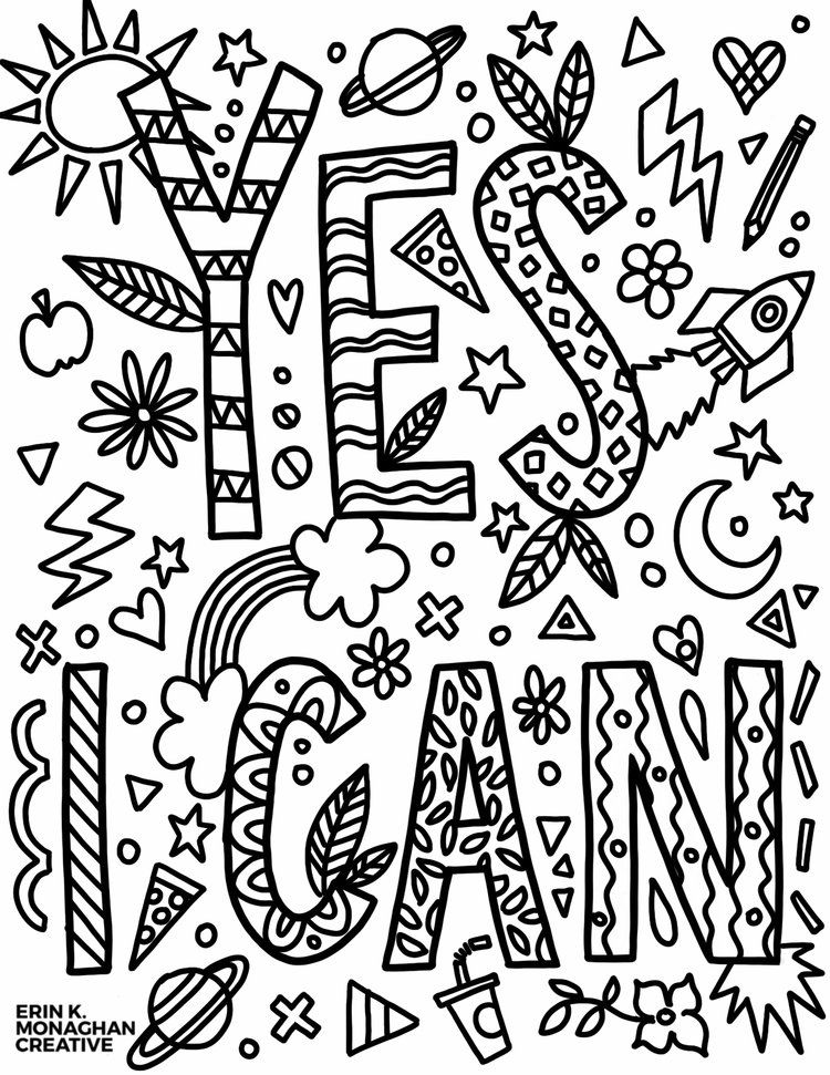Self Esteem Growth Mindset Coloring Pages