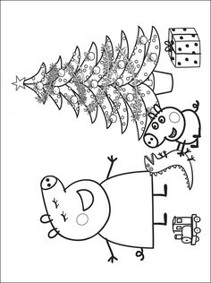 Peppa Pig Snow Coloring Pages