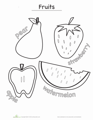 Fruit Coloring Pages For Preschoolers