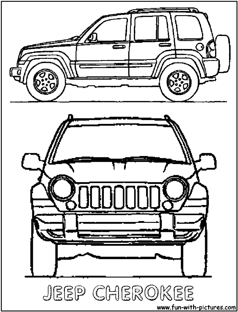 Jacked Up Jeep Coloring Pages