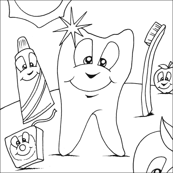 Tooth Coloring Pages For Kids