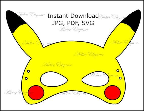 Pikachu Printable Mask