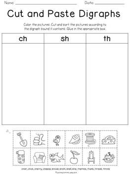 Kindergarten Blends And Digraphs Worksheets