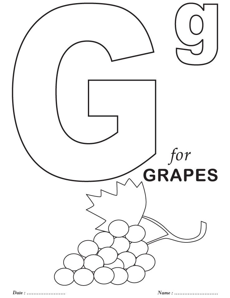 Letter G Coloring Pages For Toddlers