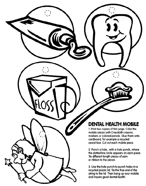 Oral Health Dental Coloring Pages