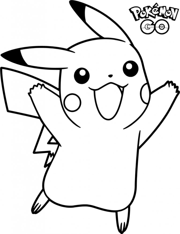 Pikachu Pokemon Go Coloring Pages