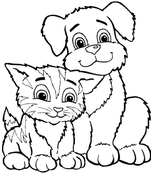 Cat And Dog Coloring Pages For Adults