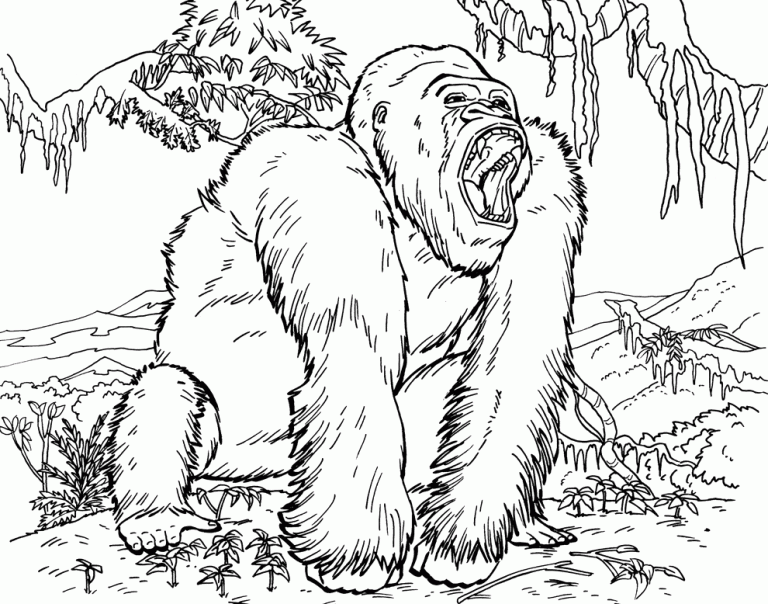 Gorilla Coloring Pages For Adults
