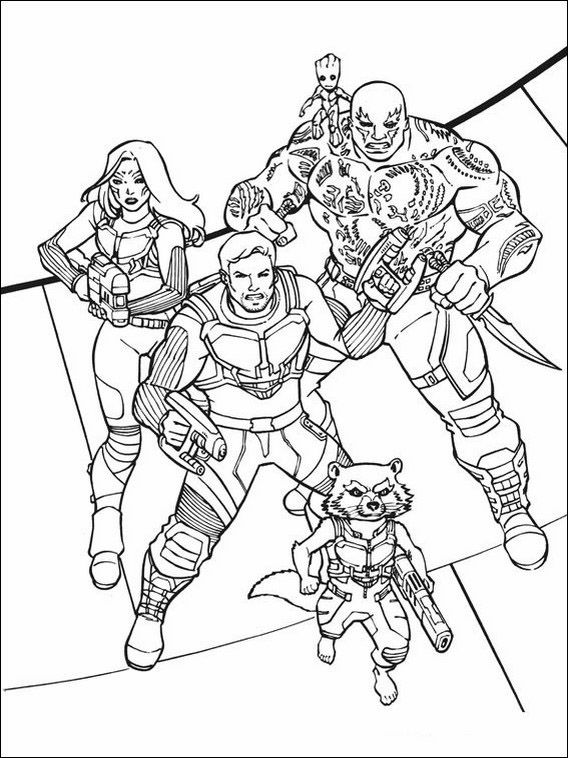 Printable Guardians Of The Galaxy Coloring Pages